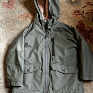 Zara Kids Forest Green Hooded Raincoat boys or girls